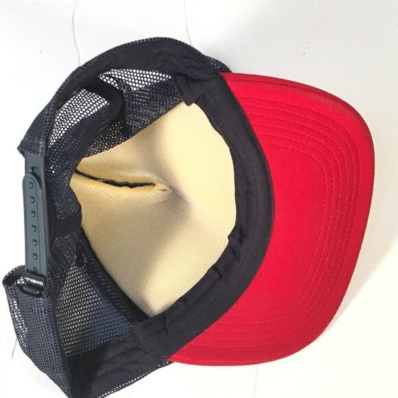 O'Neill Surf Beachwear Blue Red Stripe Stars Trucker Snapback Hat Cap - Picture 4 of 6